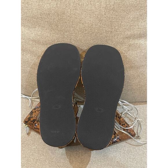 Women Summer Platform Sandals Open Toe Lace-up Cutout Gladiator Size 8 - Picture 9 of 13